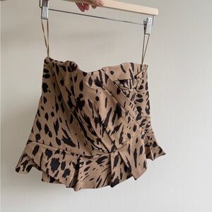 & Other Stories Animal Print Strapless Top